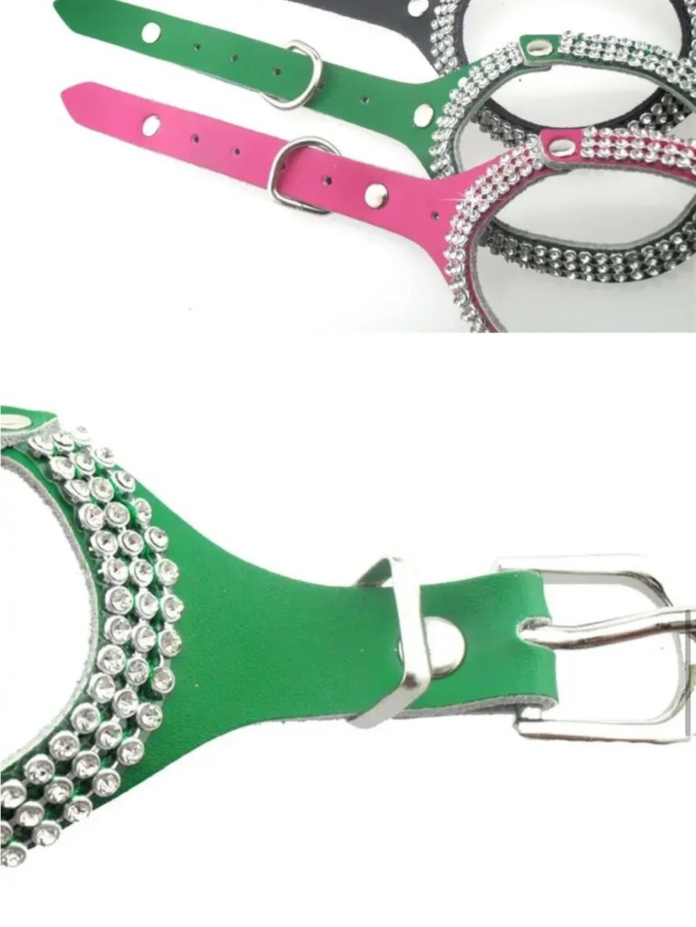 New Handmade bling leather dog harnesses